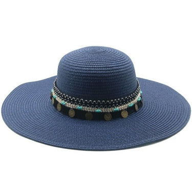 chapeau de paille femme bleu marine